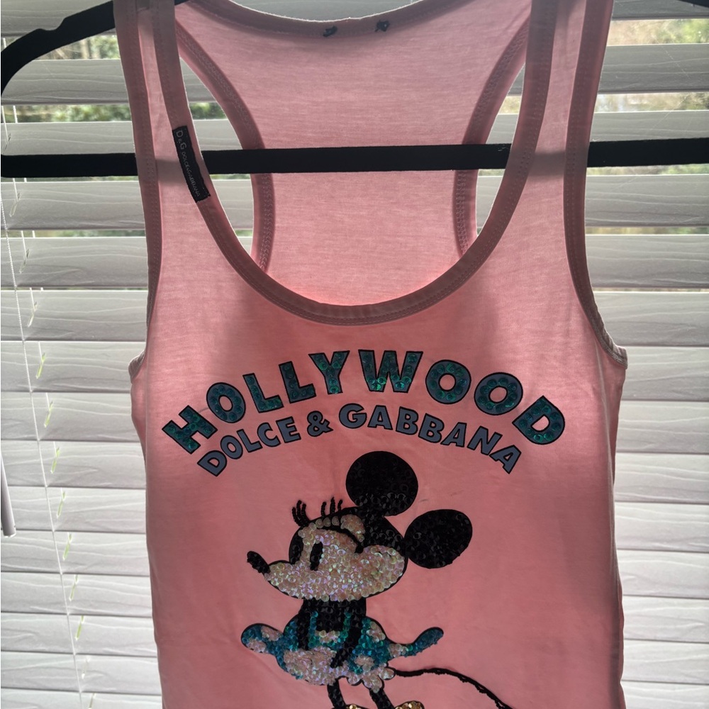 Dolce & Gabbana Pink Disney Minnie Mouse Hollywood Sequin Tank - Picture 4 of 11